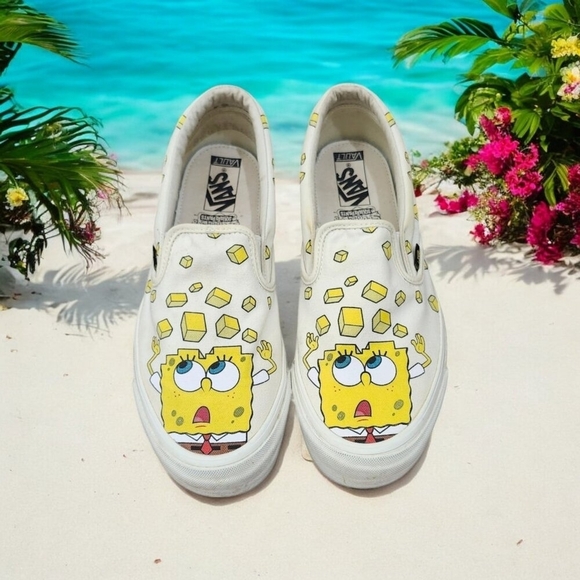 RARE SpongeBob Square Pants X Vans Vault Slip On Shoes Men’s Sz 10.5/W 12 main image 4